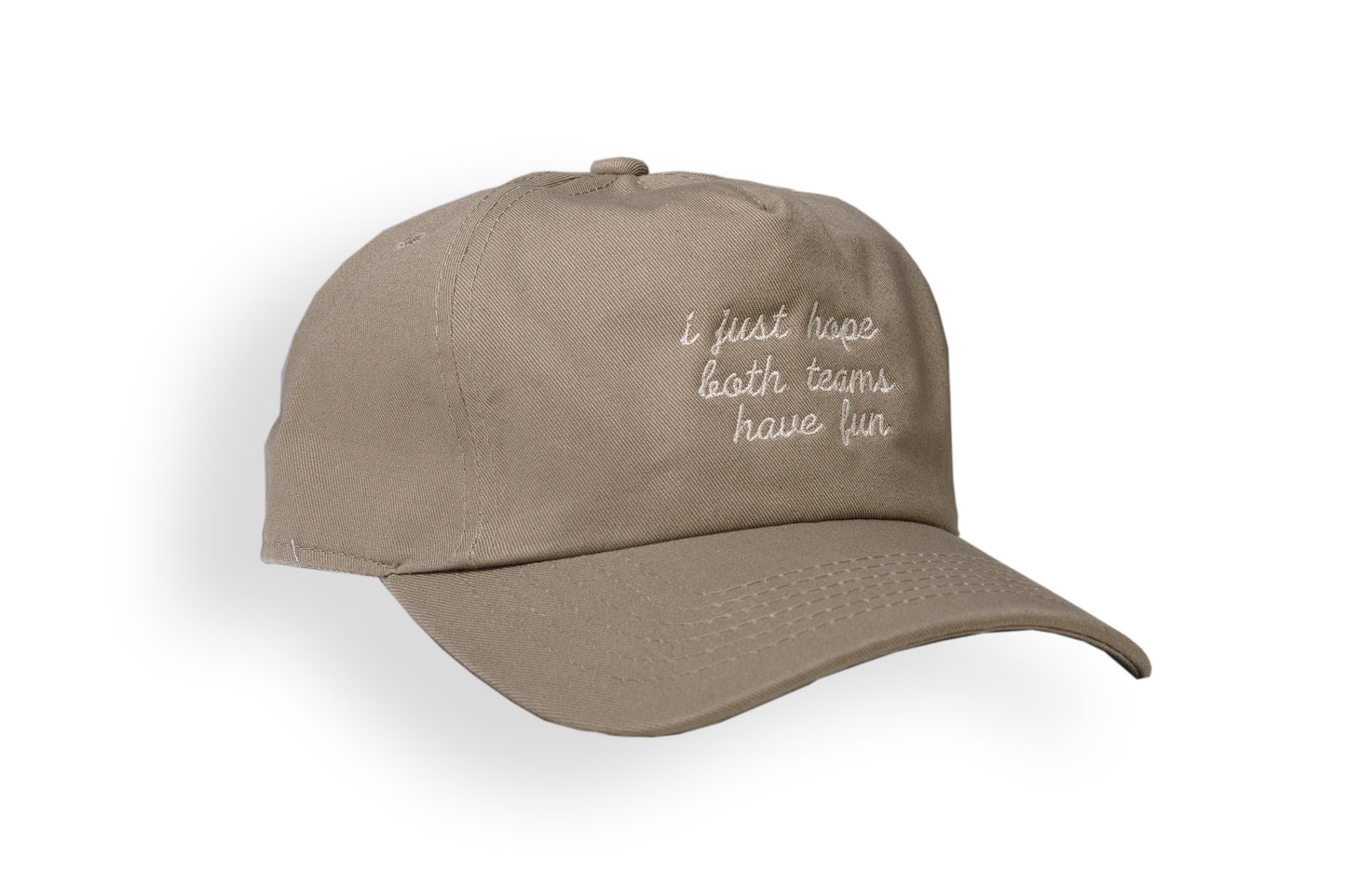 i just want both teams to have fun - Grey Dad Style Cap - Large Font